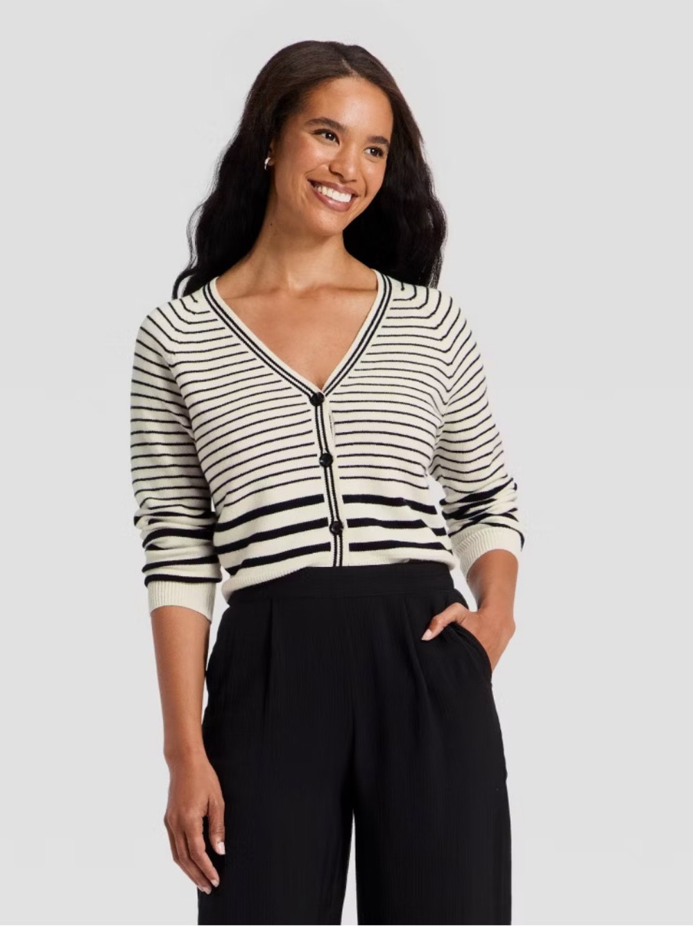 A New Day Women Long Sleeve V-Neck Cardigan